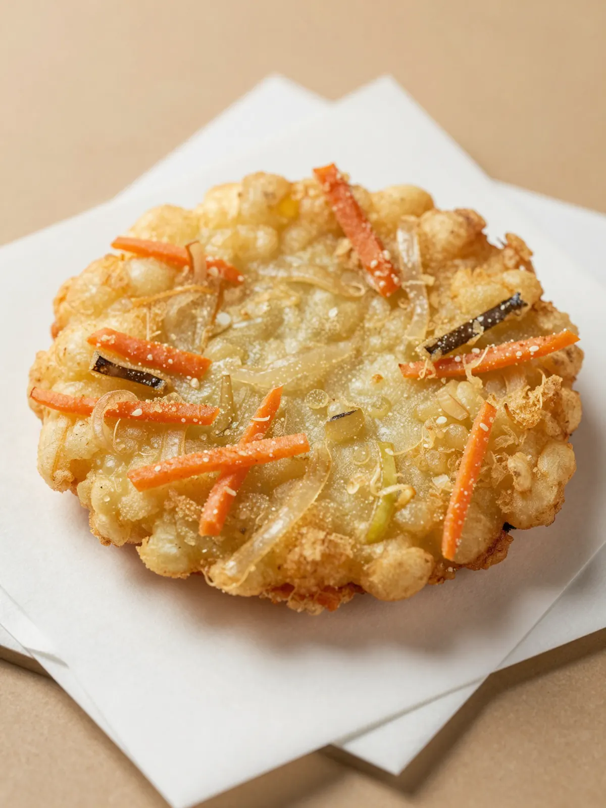 A golden kakiage tempura fritter